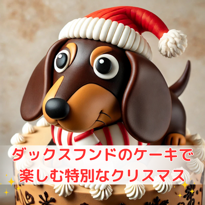 ダックスフンドのケーキで楽しむ特別なクリスマス