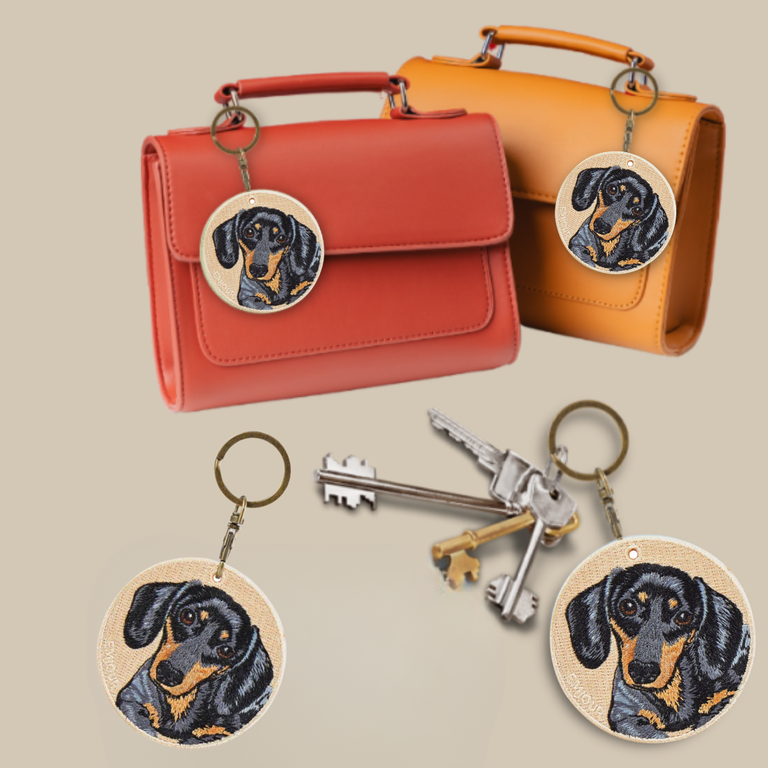 ダックスフンド スムースヘアー ブラック&タン キーチェーン ダックスフンド スムースヘアー ブラック&タン キーチェーン