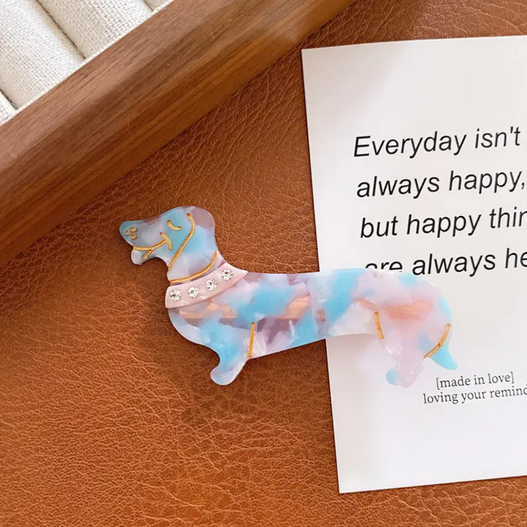 新作♡ミニチュアダックスフンド♡ベビーヘアクリップ ヘアゴム 【公式