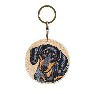 ダックスフンド スムースヘアー ブラック&タン キーチェーン ダックスフンド スムースヘアー ブラック&タン キーチェーン